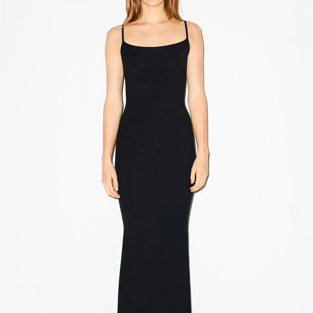 SKIMS Long Slip Dress - Size S in Black